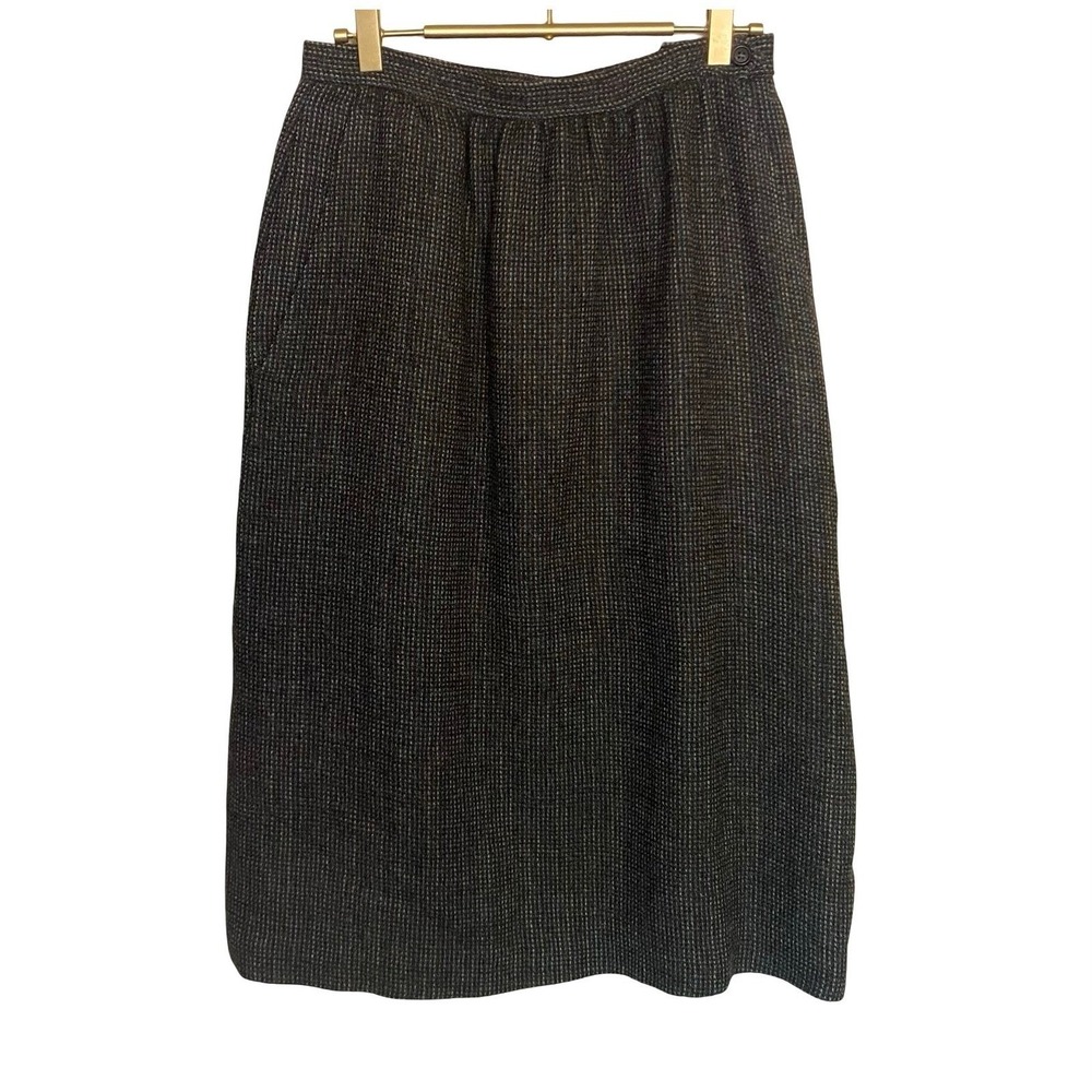Evan Picone 100% Pure Wool Vintage Midi Skirt Size 8 Tweed 80s